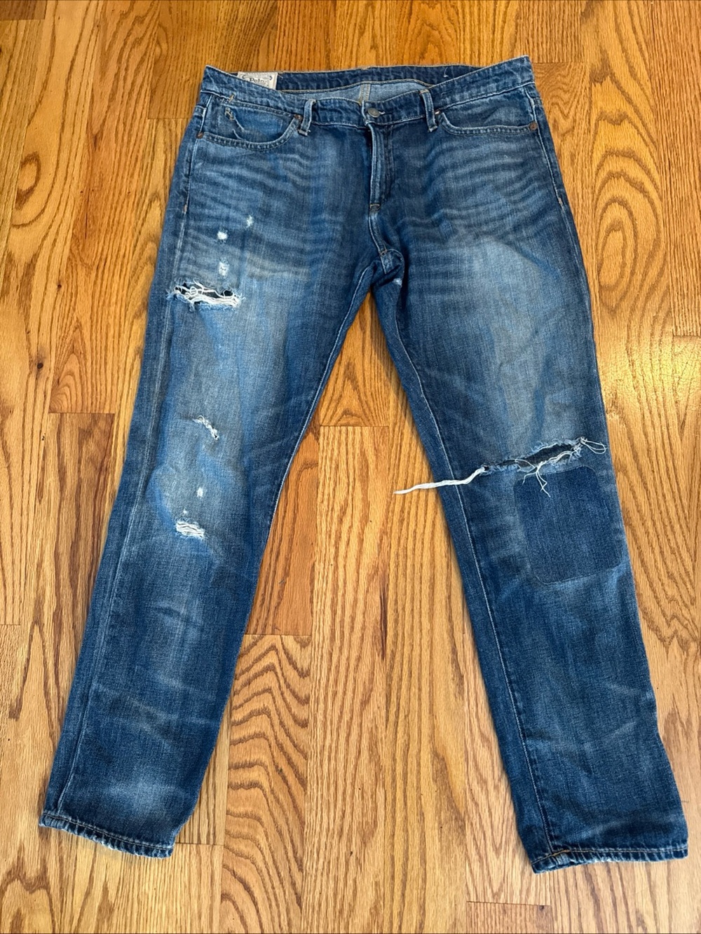 Polo by Ralph Lauren Men's-Style Boyfriend Jeans in Faded Blue